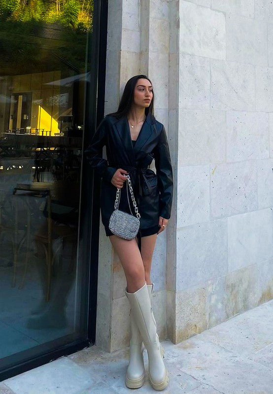 Blume Faux Leather Platform Knee Length Boots