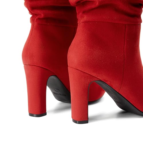 DREAM PAIRS Slouch Boots for Women Mid Calf, Women's Fashion Almond Toe High Heel Fall Winter Dressy Boots