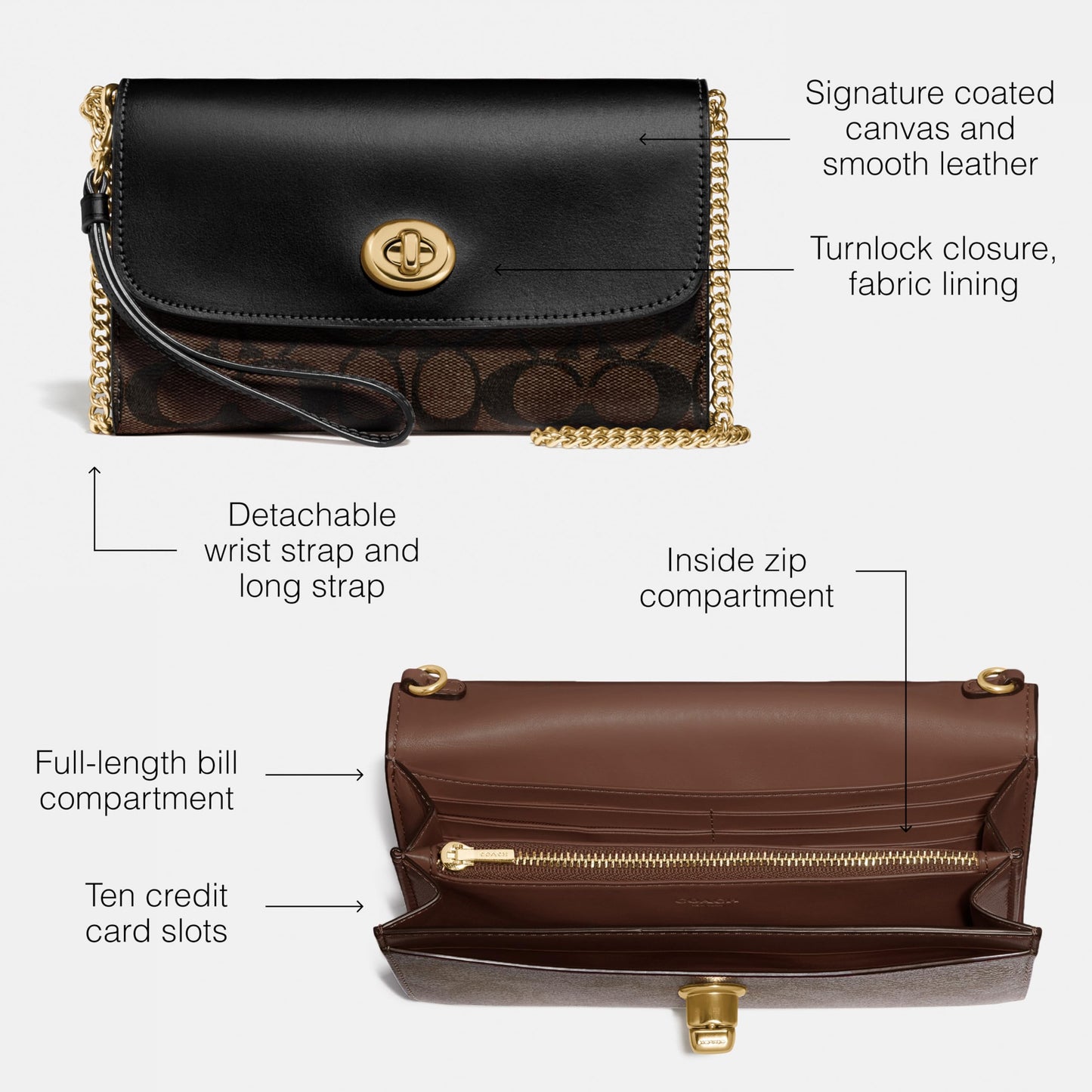 Coach Women's Signature Chain Crossbody Bag