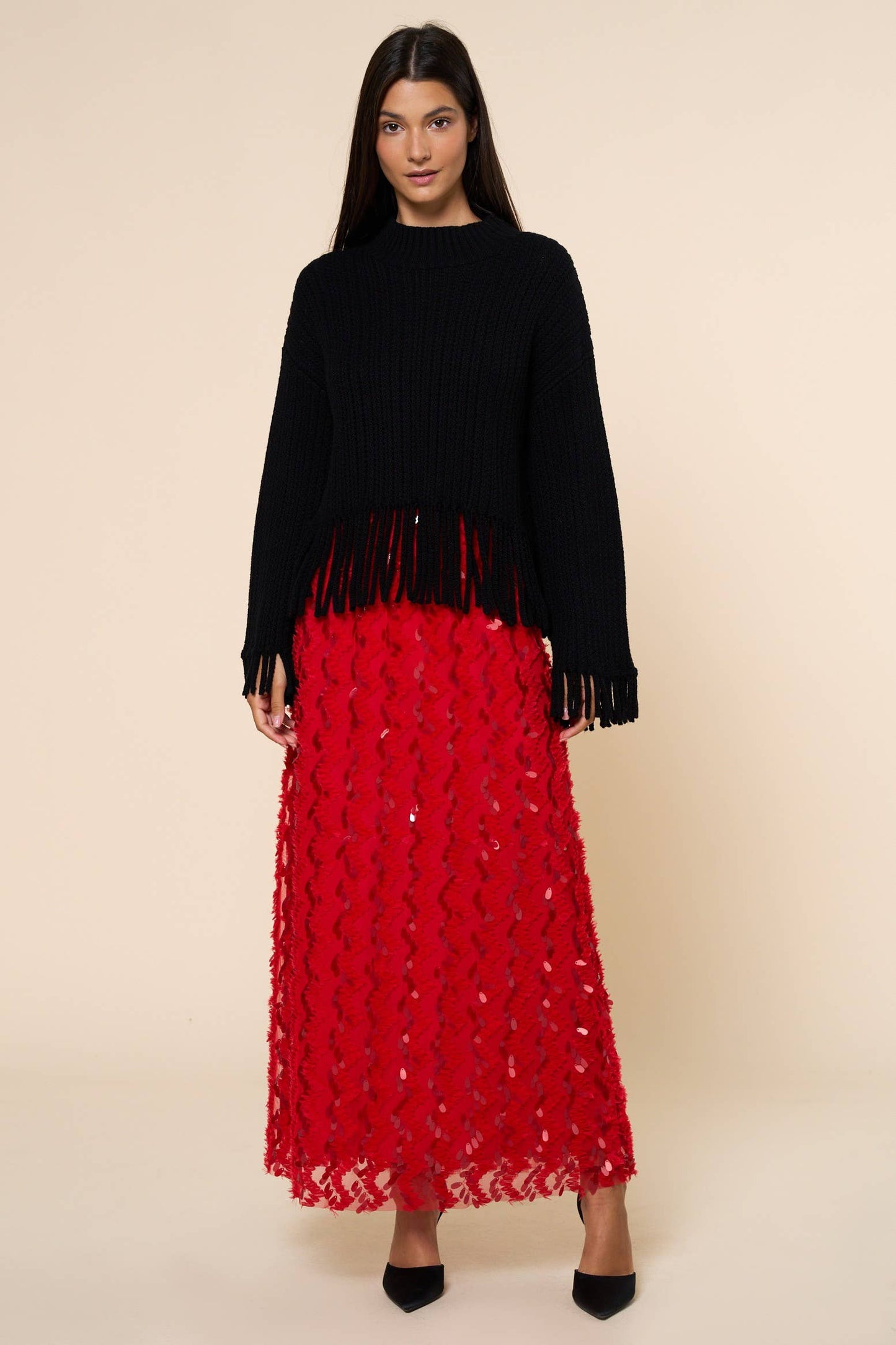 Lalavon - ILK5787 Sequin Maxi Skirt