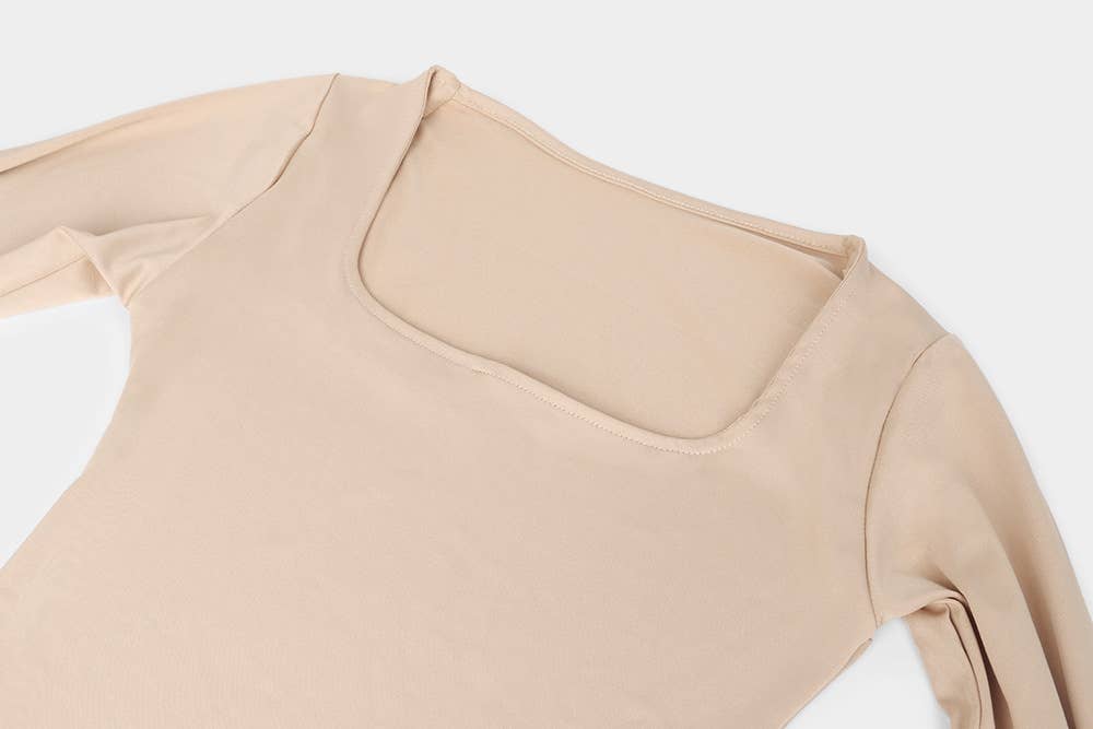 HIDDENBRAND - Long sleeve bodysuit with scoop neck: Black / S