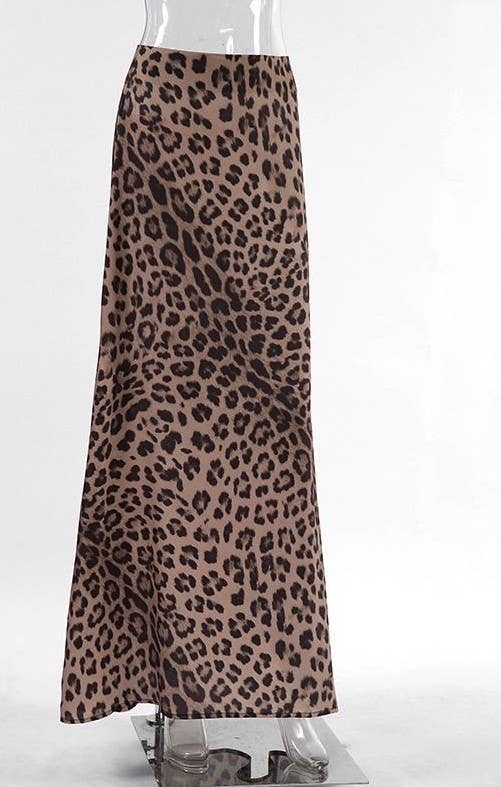 Miss Sparkling - Leopard print maxi skirt
