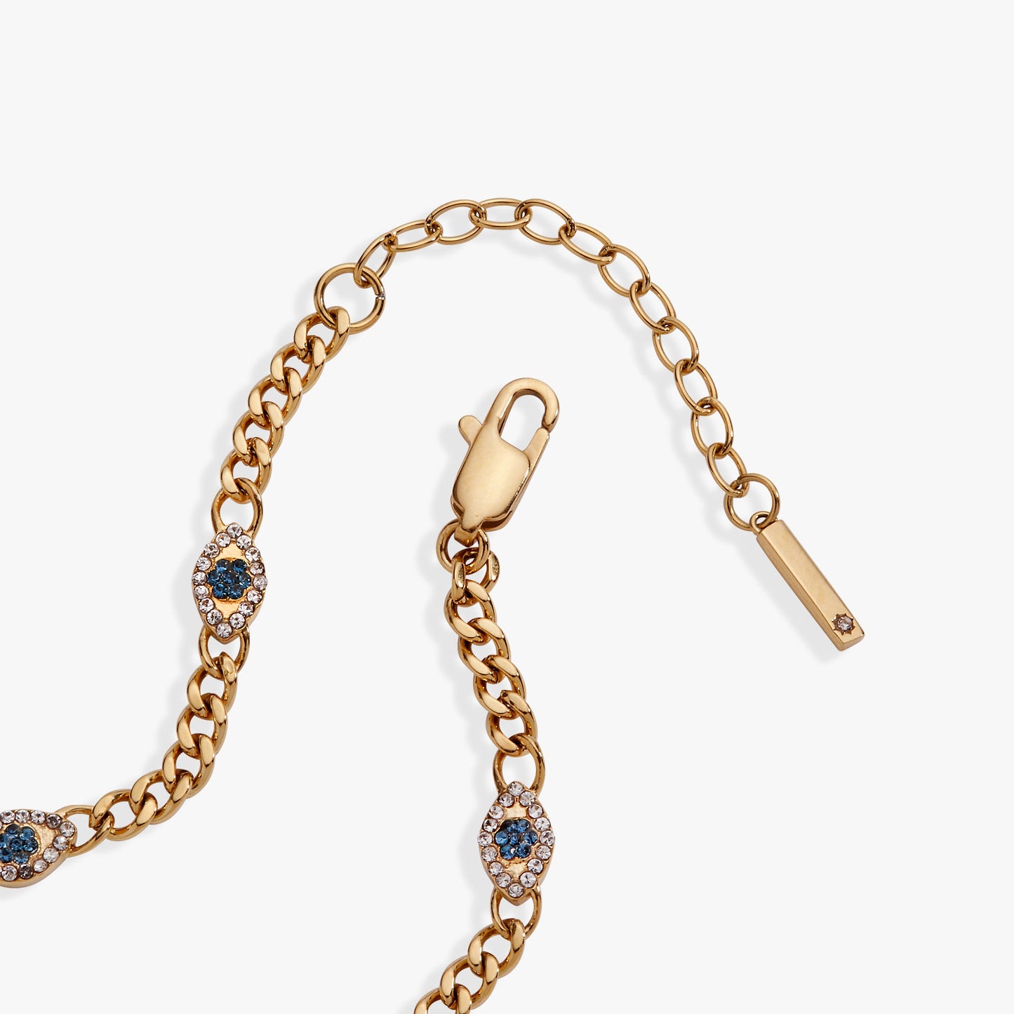 Evil Eye Curb Chain Inline Bracelet