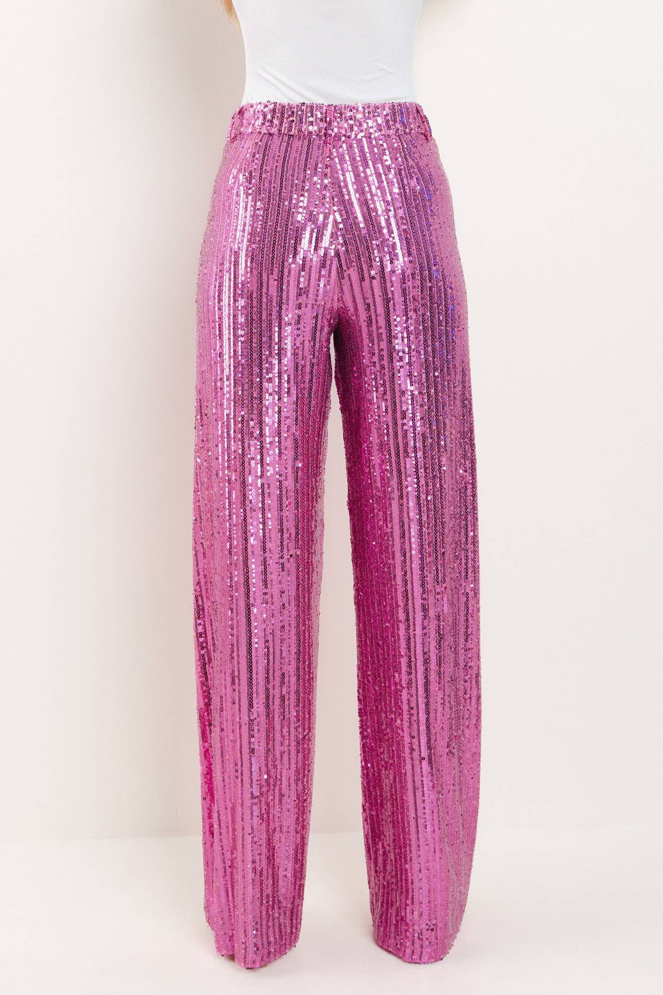 WISTERIA LANE - SEQUINS WIDE LEG PANTS - PINK 2406