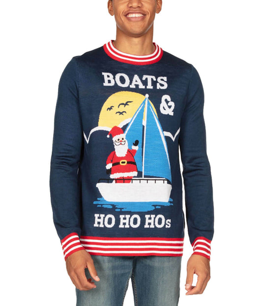 Tipsy Elves - Boats & Ho Ho Hos Men's Nautical Ugly Christmas Sweater