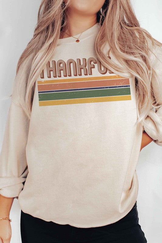 RETRO THANKFUL Graphic Sweatshirt