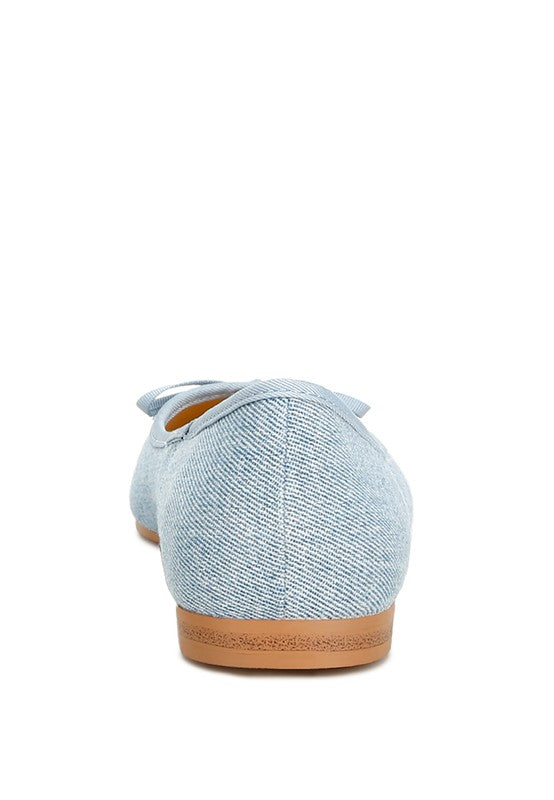 Vigilante Bow Detail Denim Ballerinas