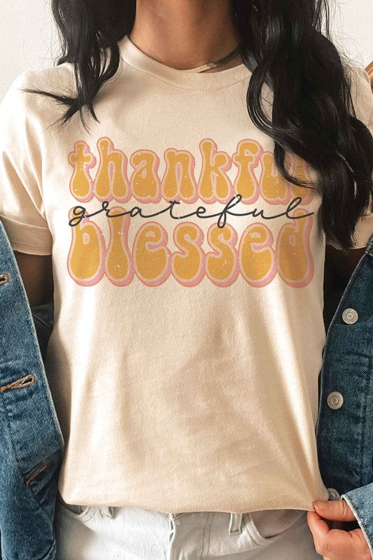 THANKFUL GRATEFUL BLESSED Graphic Tee