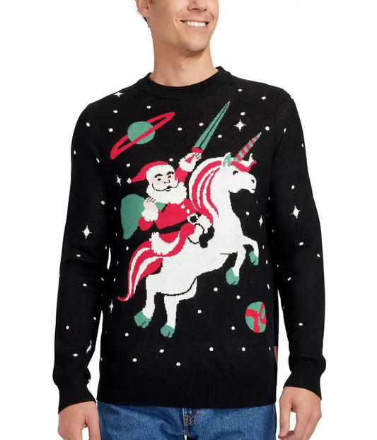 Tipsy Elves - Cosmic Santa Unicorn Men's Ugly Christmas Sweater