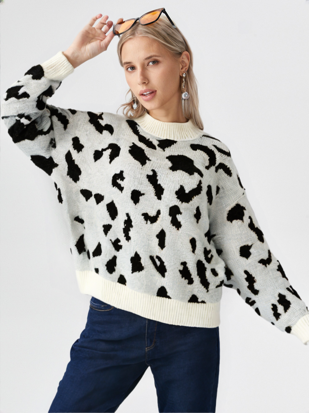 Miss Sparkling - Leopard Knit Sweater