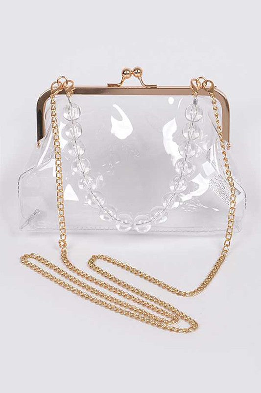 Iconic Pearl Handle Clear Bag