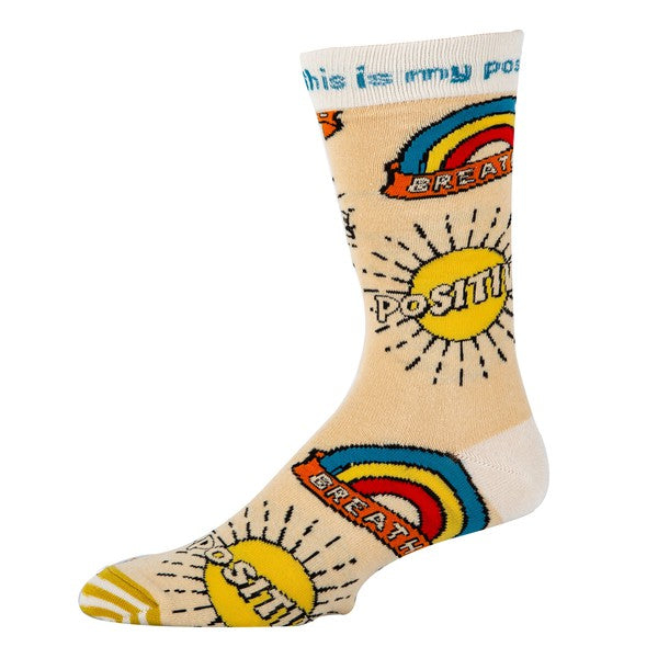 Positive - Men's Cotton Crew Funny Socks