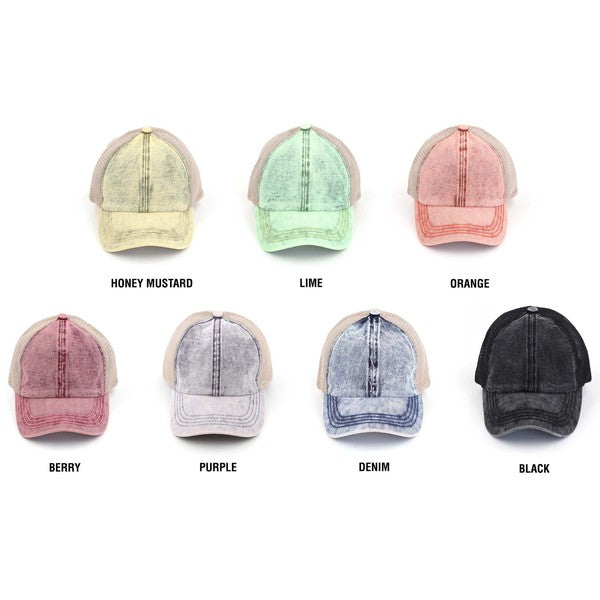 CC Washed Denim Criss Cross Cap