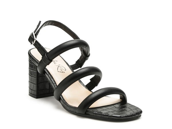 SLATER CROC SLINGBACK BLOCK SANDALS