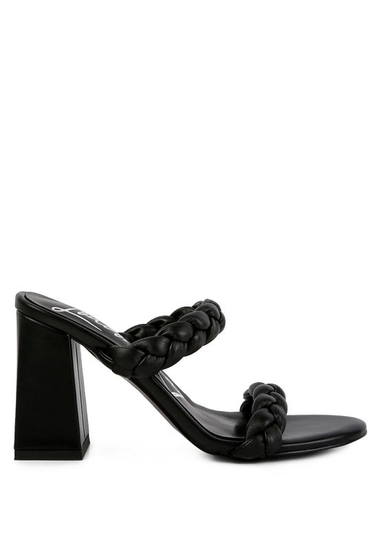 MI AMOR BRAIDED STRAP HIGH BLOCK HEELS