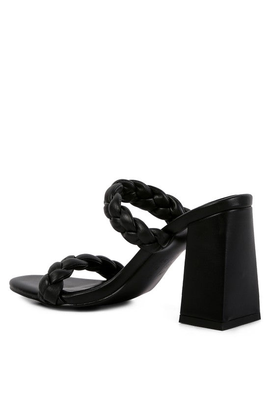 MI AMOR BRAIDED STRAP HIGH BLOCK HEELS