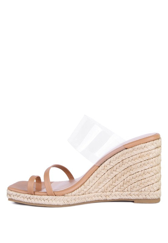 Clear Path Toe Ring Espadrilles Wedge Sandals