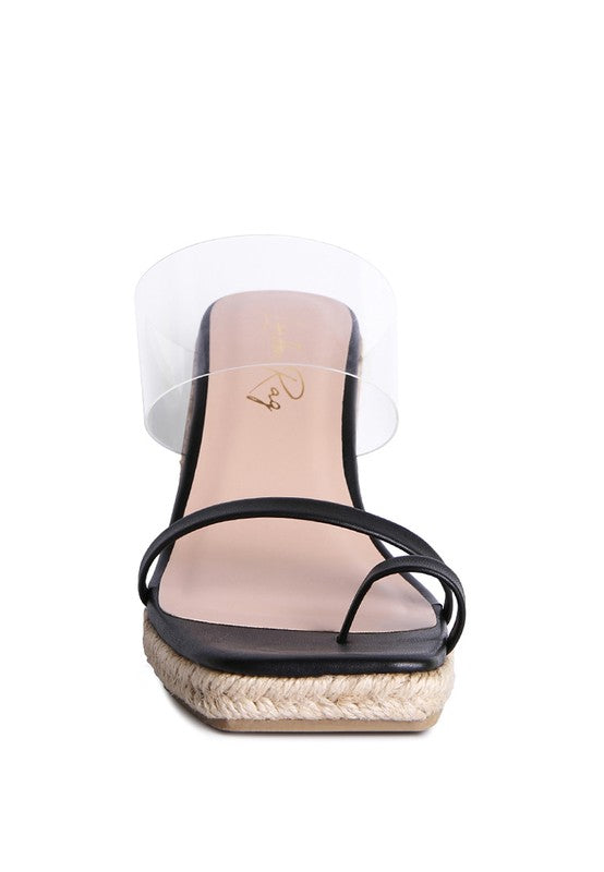 Clear Path Toe Ring Espadrilles Wedge Sandals