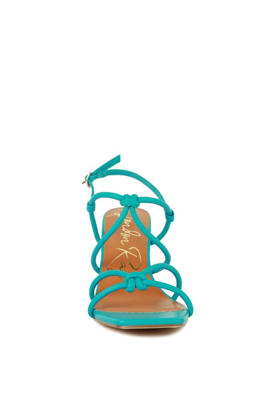 Kralor Knotted Strap Italian Block Heel Sandals