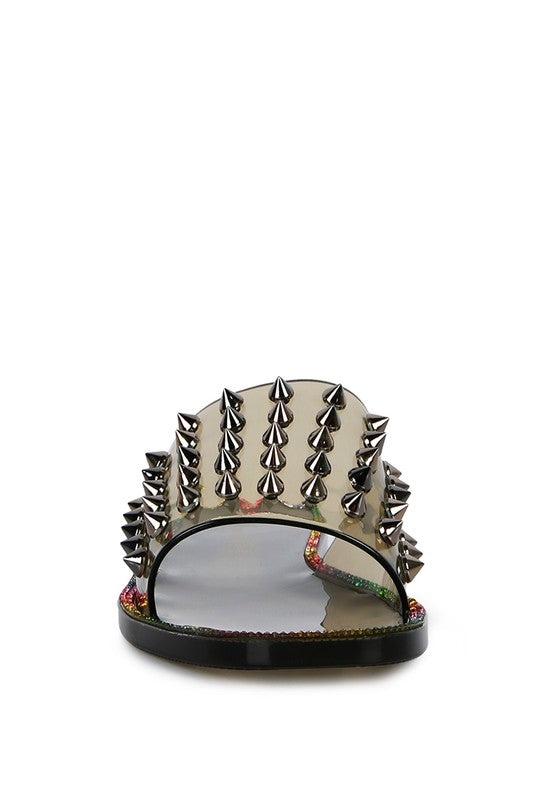 Bolly Punk Stud Clear Jelly Flats