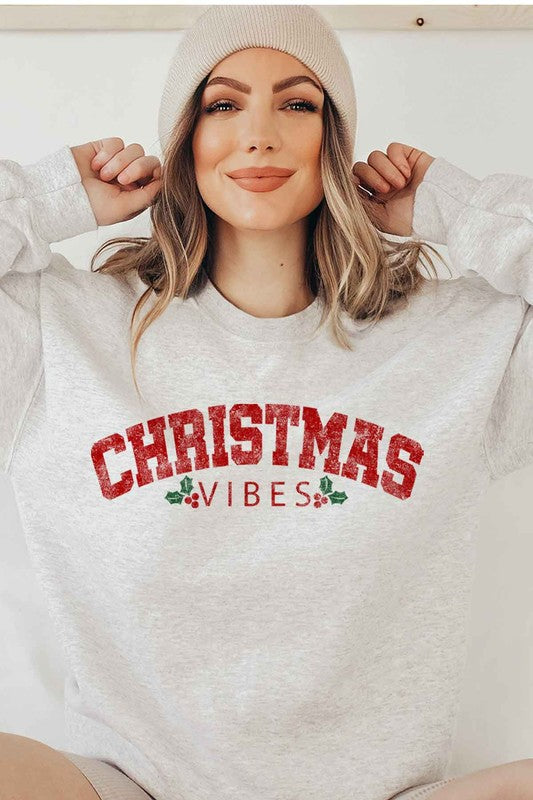 CHRISTMAS VIBES GRAPHIC SWEATSHIRT