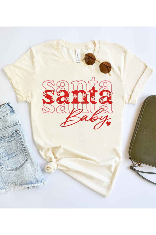 SANTA BABY CHRISTMAS GRAPHIC TEE / T-SHIRT