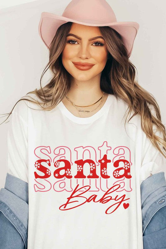 SANTA BABY CHRISTMAS GRAPHIC TEE / T-SHIRT