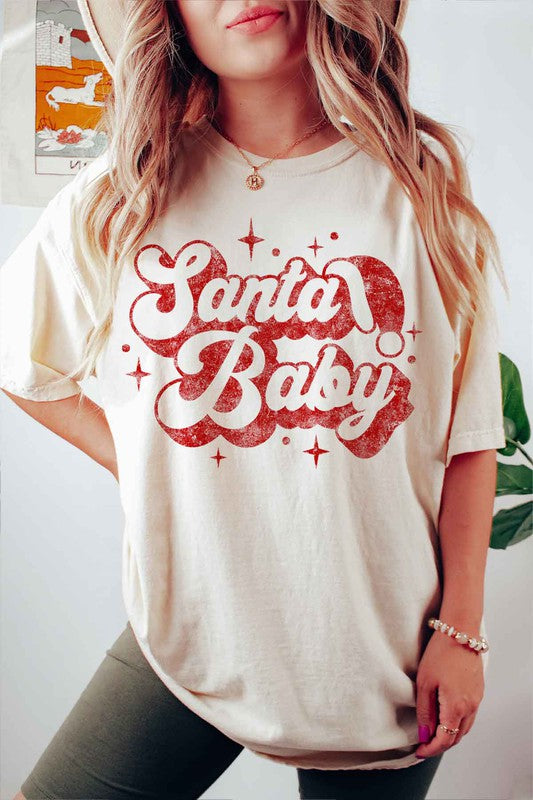 SANTA BABY CHRISTMAS GRAPHIC T-SHIRT