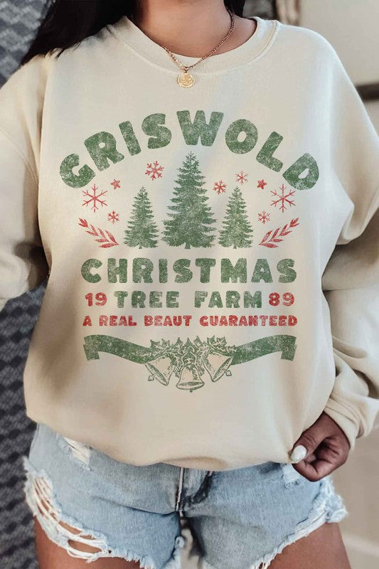 CHRISTMAS TREE FARM GRAPHIC PLUS SIZE SWEATSHIRT