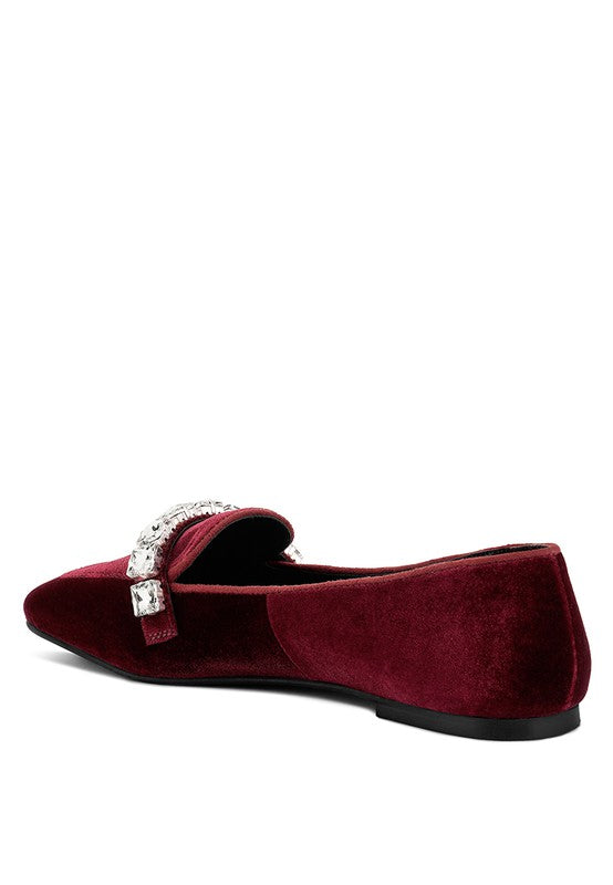 LAMINGTON Handcrafted Velvet Diamante Loafers