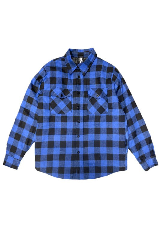 Mens Quilted Padded Flannel