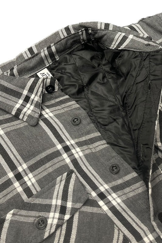 Mens Quilted Padded Flannel