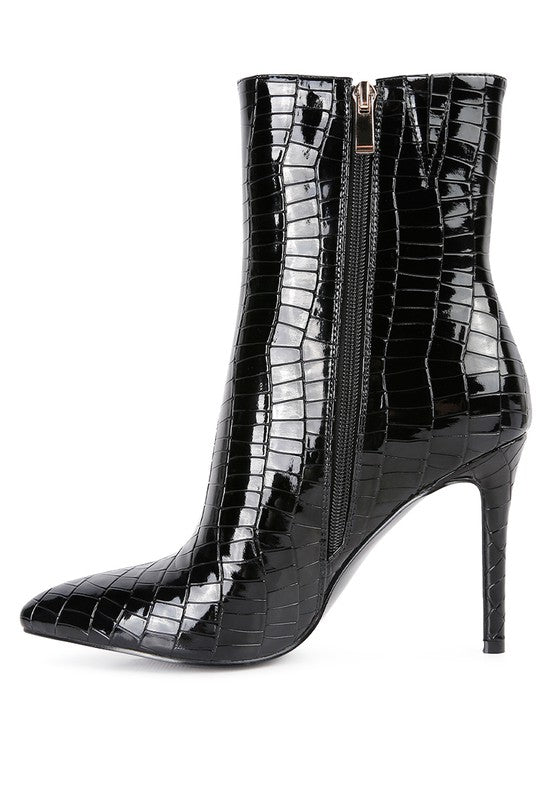 Momoa Patent Pu High Heeled Ankle Boot