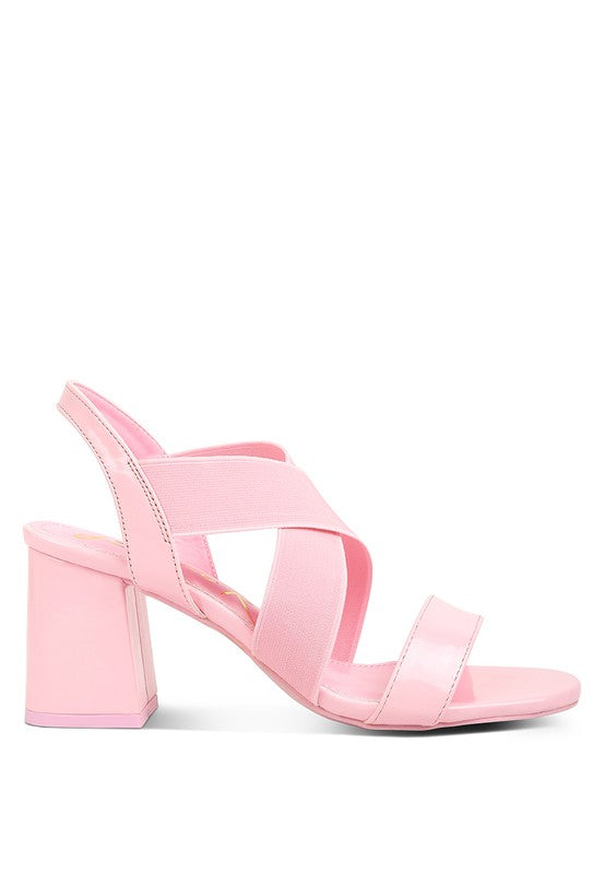 TAMATINA Elastic Straps Block Heel Sandals