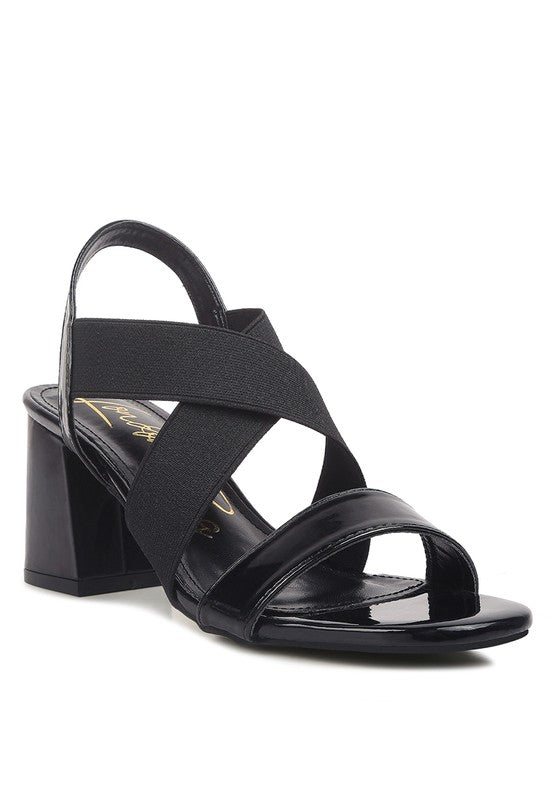 TAMATINA Elastic Straps Block Heel Sandals