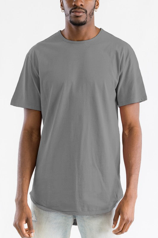 Extended Scallop Round Neck Tshirt