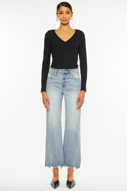 High Rise Slim Wide Leg