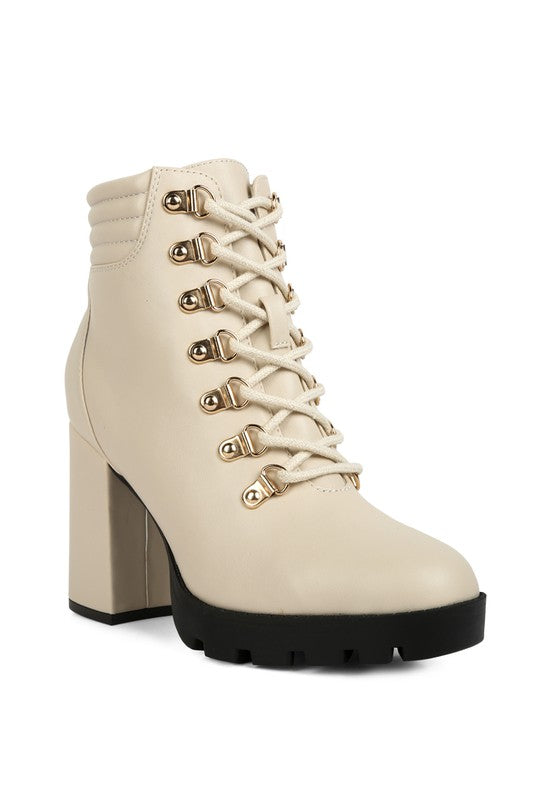 Hamiltons Lace Up Block Heel Boots