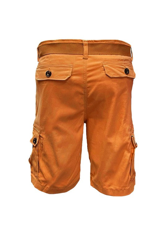 Weiv Mens Belted Cargo Shorts with Belt