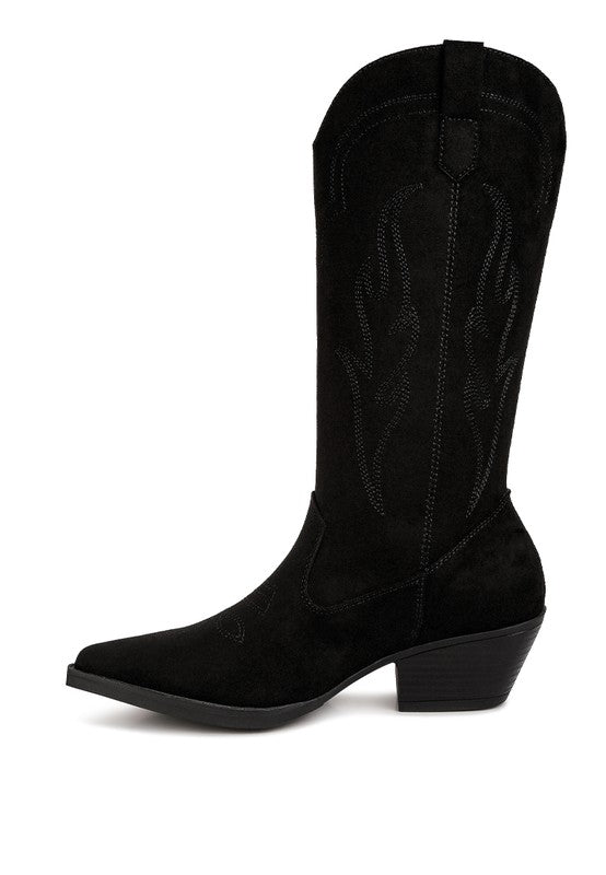 Ginni Embroidered Calf Boots