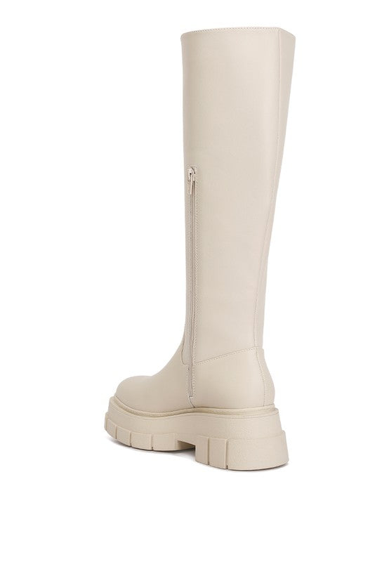 Blume Faux Leather  Platform Knee Length Boots