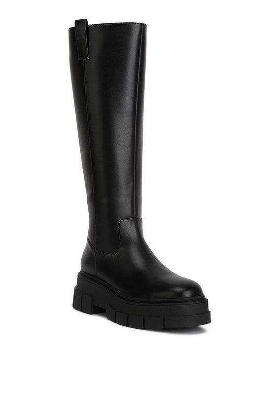 Blume Faux Leather  Platform Knee Length Boots