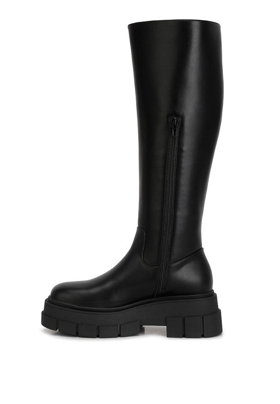 Blume Faux Leather  Platform Knee Length Boots