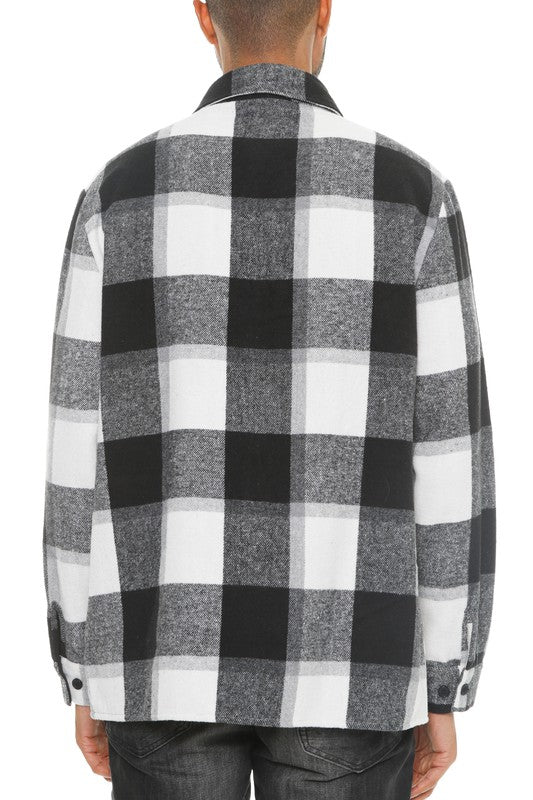 Mens Checkered Soft Flannel Shacket