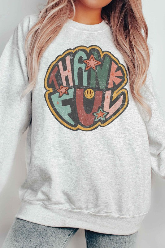 RETRO THANKFUL Graphic Sweatshirt