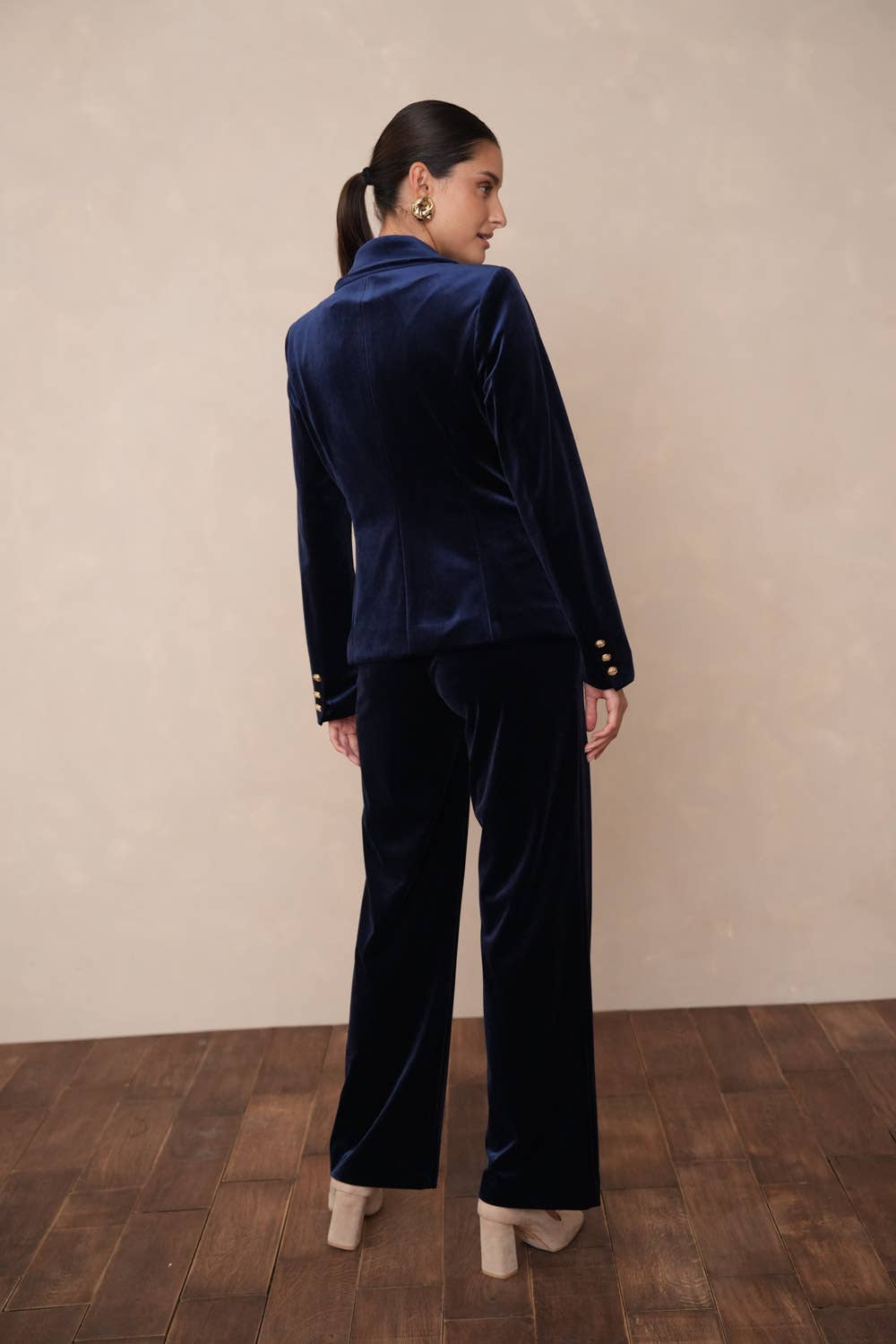 CHOKLATE PARIS - High-waisted straight-cut velvet trousers - P2228