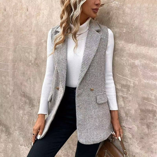 Miss Sparkling - Elegant Tailored Vest Blazer