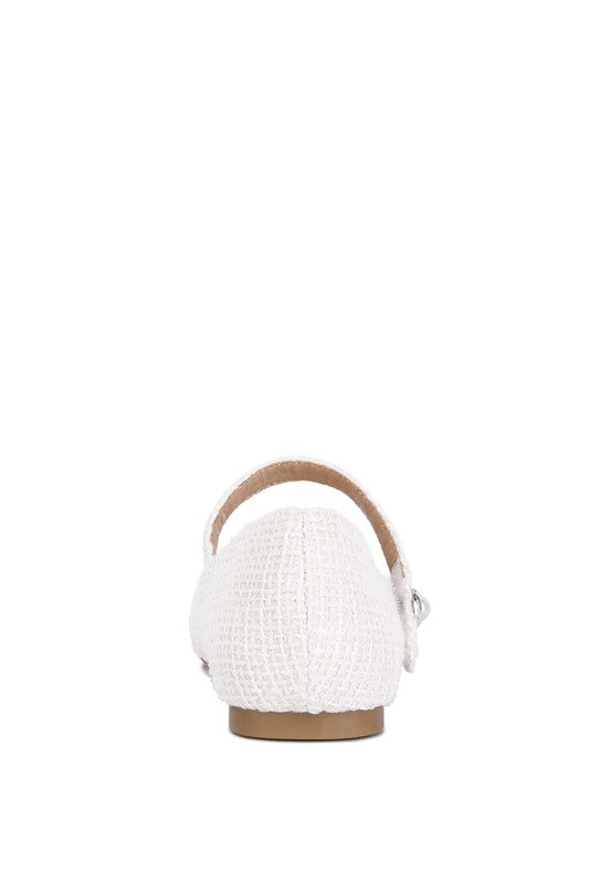 Albi Mary Jane Flat In White