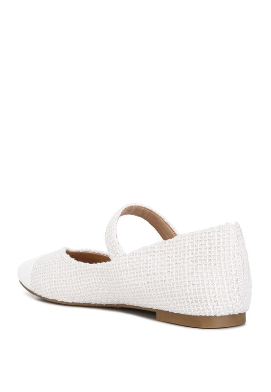 Albi Mary Jane Flat In White