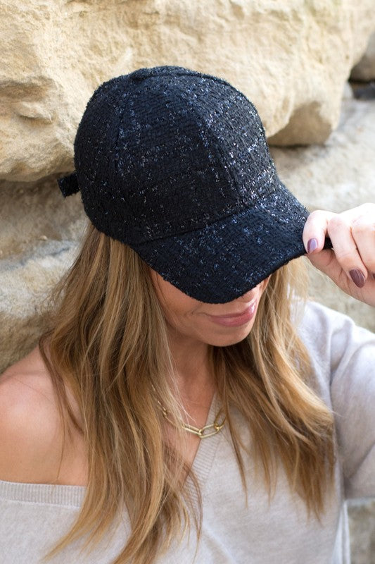 Tweed Sparkle Ball Cap